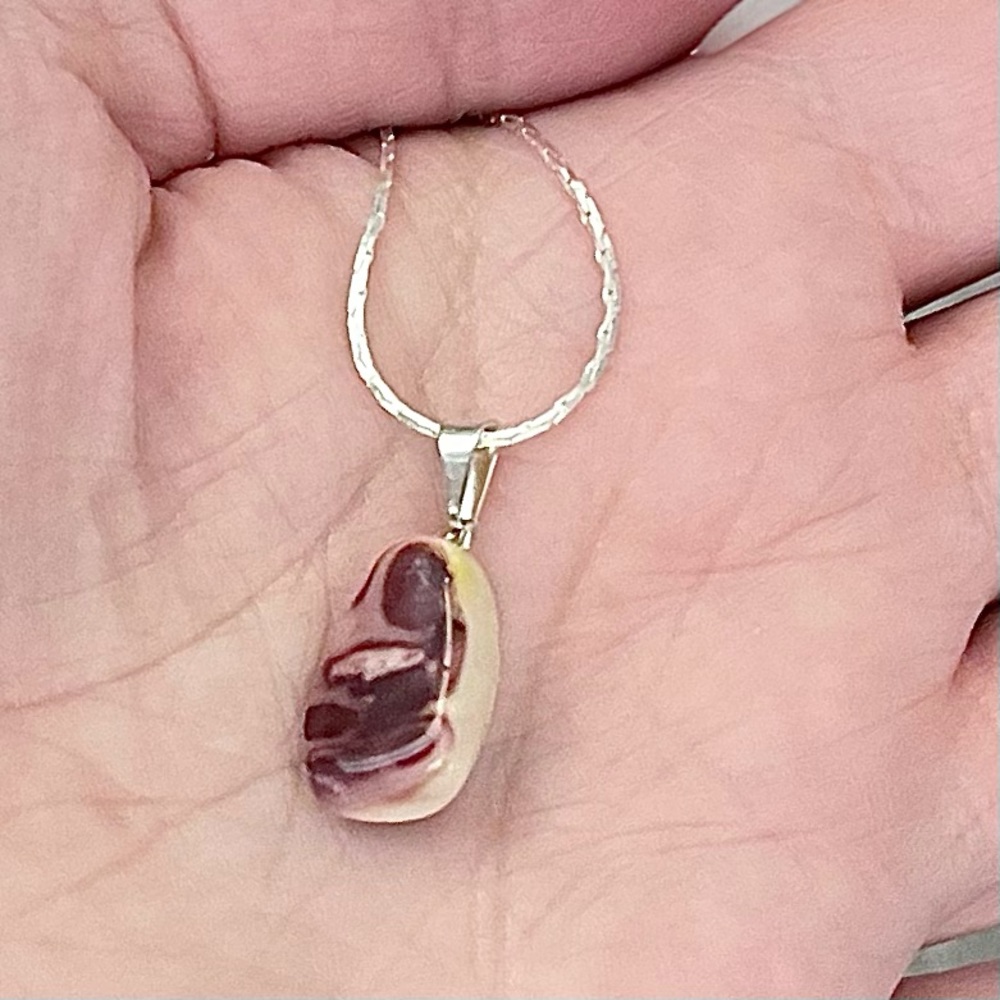 Gemstone MOOKITE pendant necklace on silver chain